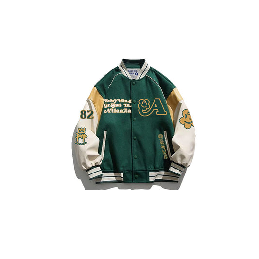 Pop Basel Gallery- Green Letterman Jacket. Value