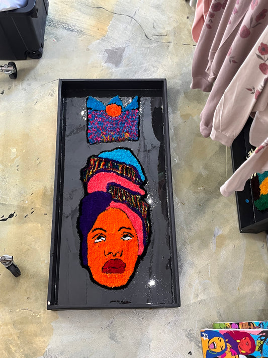 Framed Erykah Badu inspired art